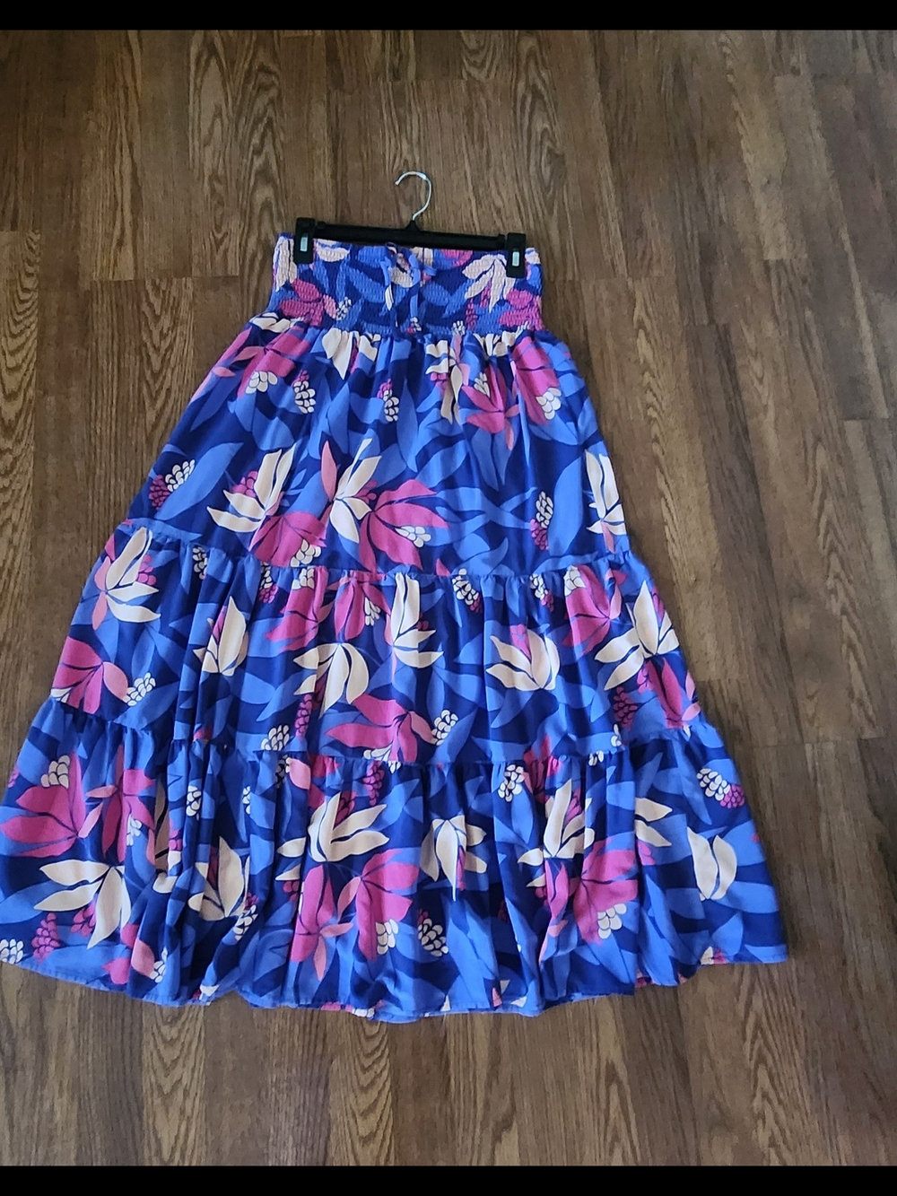 Vibrant Floral Tiered Maxi Skirt with Smocked Waist